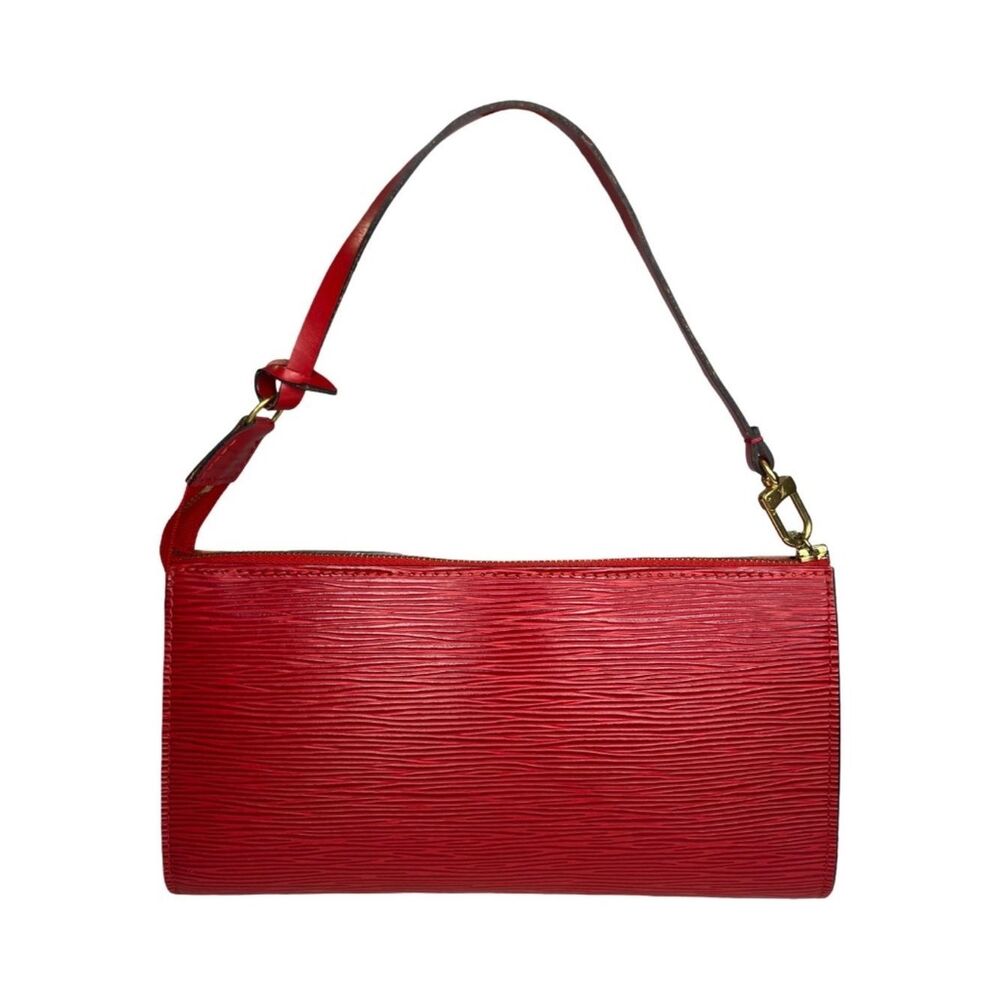 Louis Vuitton Pochette Accessoires Red Epi Leather Shoulder Bag 1998